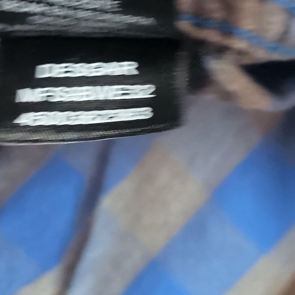 Kenneth Cole Men's Button Up Plaid Blue/Grey Short Sleeve Shirt Size: XL - Picture 9 of 13